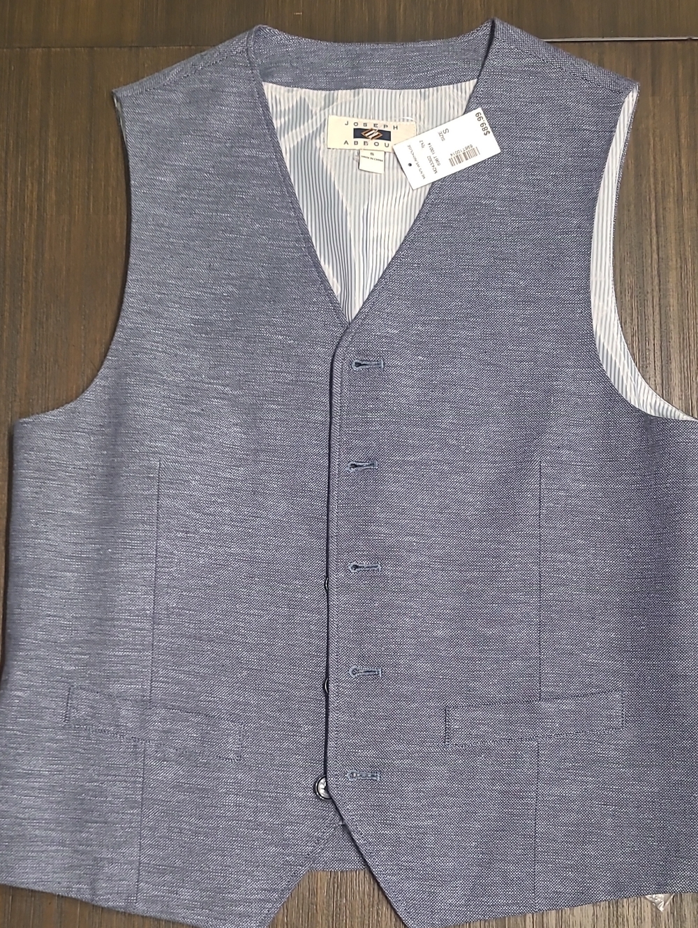 Joseph Abboud Men's Heathered Blue Dress Vest